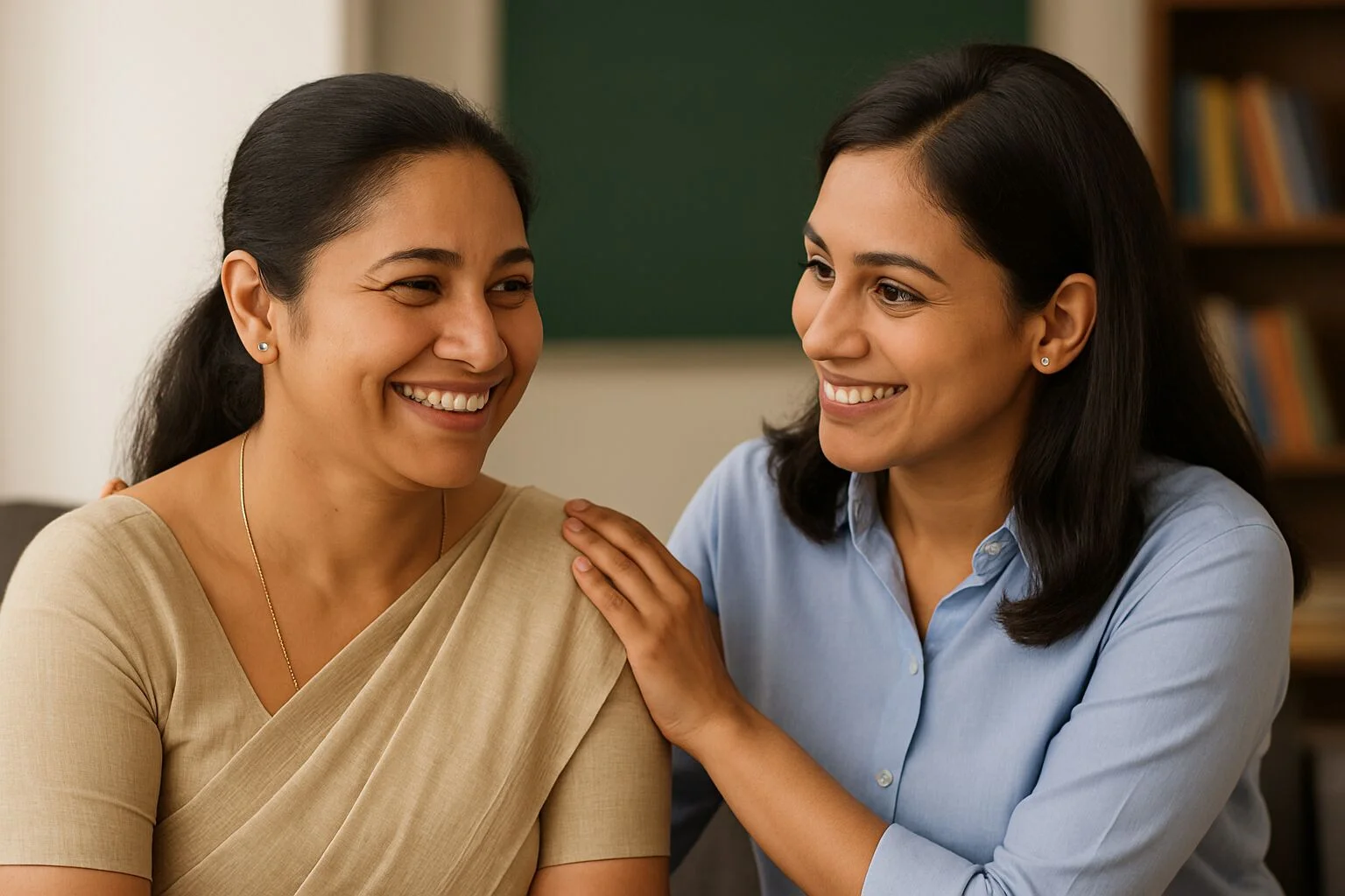 Caregiver with senior patient